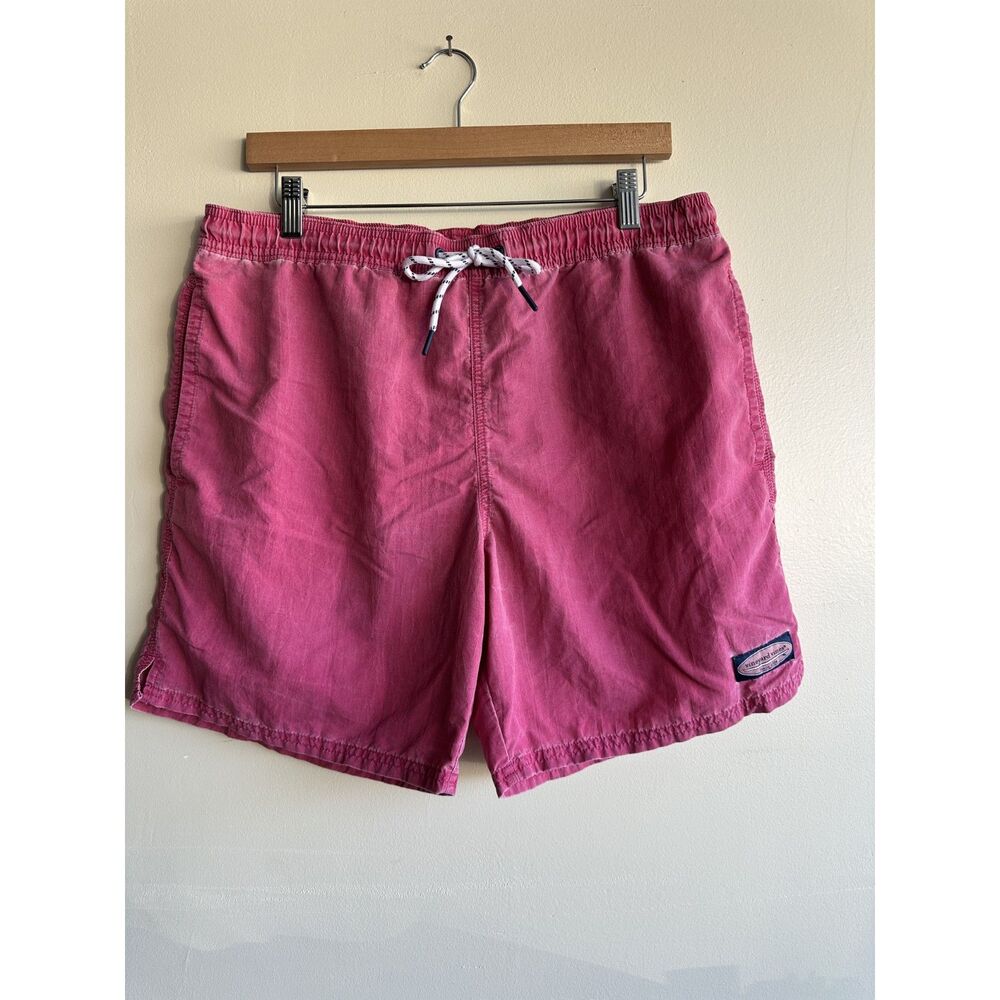 Vineyard Vines Men's 6 Inch Island Swim Trunks Pink Mesh Lined Size M
